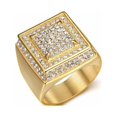 thumbnail image 1 of Minnieouse Anillo cuadrado de moda, anillos de cristal brillantes, decoración, joyería, vestirse para boda, Bar, fiesta, trabajo diario Ropa, zapatos y accesorios Miscelánea Oro Talla 11, 1 of 6