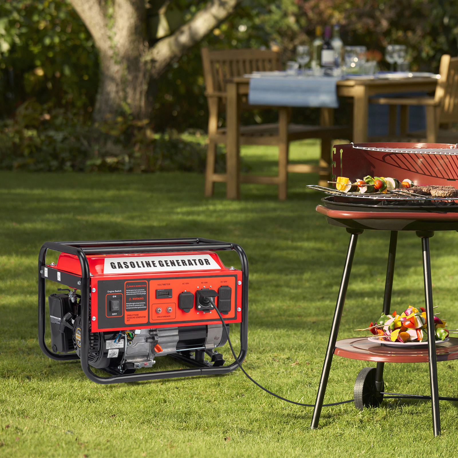 Ktaxon 3500W Electric Start Power Generator, RV Outlet