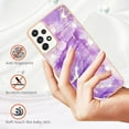 thumbnail image 6 of for Samsung Galaxy S23 S22 Ultra Plus Case, Fashion Slim Luxurious Marbling PC+TPU Phone Case, Bezel Heightened Design Shockproof Protector Cover(Purple,S22 Ultra), 6 of 8