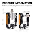 thumbnail image 5 of BUCKLOS Folding Bike Pedals 9/16" Cr‑Mo Steel Axle, 4 Sealed Bearings Aluminum Alloy Flat Platform Pedals with Anti‑Slip Pins & Reflectors, Dust‑Water Resistant for Folding Bikes, Road Bikes, BMX, 5 of 11