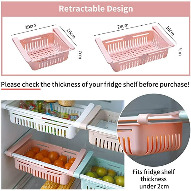 ShenMo Boite Rangement Frigo Réfrigérateur Escamotable Avec Tiroir  Organisateur Boîte de Rangement Pour Réfrigérateur Garder le Réfrigérateur  (4 Pack) 