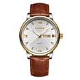 thumbnail image 2 of Clossjun Men's Casual Leather Watch, Easy to Read Three-Hand Analog Stainless Steel Watches for Men, Minimalist Day Date Waterproof Luminous Mens Quartz Wristwatch, 2 of 3