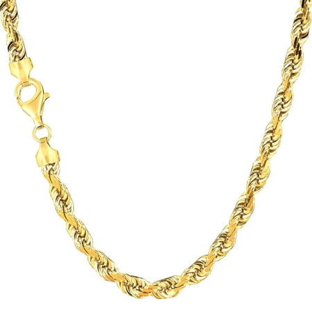 - Men's Solid 10K Yellow Gold 5mm Diamond Cut Rope Chain Bracelet 8