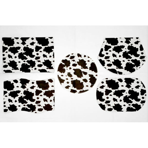 Black & White Cow Spots Placemats by Penny's Needful Things (Oval - Set of 2)