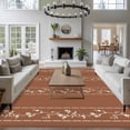 thumbnail image 3 of Brown Flowers Branch Area Rugs 6'x9', Washable Small Throw Rugs for Kitchen Dining room, Spring Summer Farmhouse Botanical Indoor Outdoor Rug Non-Slip Low Pile Carpet Runner Reversible Floor Mats, 3 of 8
