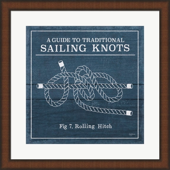 Vintage Sailing Knots VIII by Mary Urban, Framed Wall Art, 19.75W x 19.75H