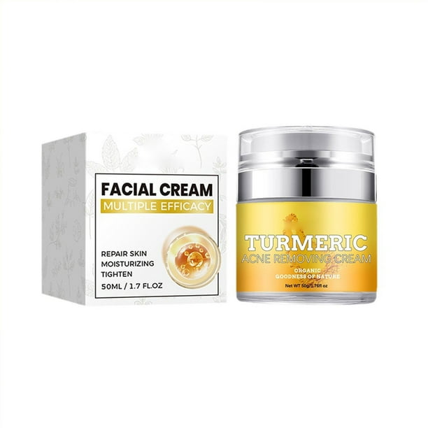 Maojin Crema facial para eliminar el acné y la cúrcuma, crema facial hidratante, blanqueadora y para eliminar la sangre roja