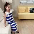 thumbnail image 5 of Baozhu Little Girls Dress Toddler Baby Sleeveless Stripe Skater Dress, 5 of 5
