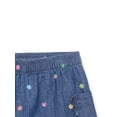 thumbnail image 2 of 365 Kids by Garanimals Girls Print Denim Shorts, Sizes 4-10, 2 of 3