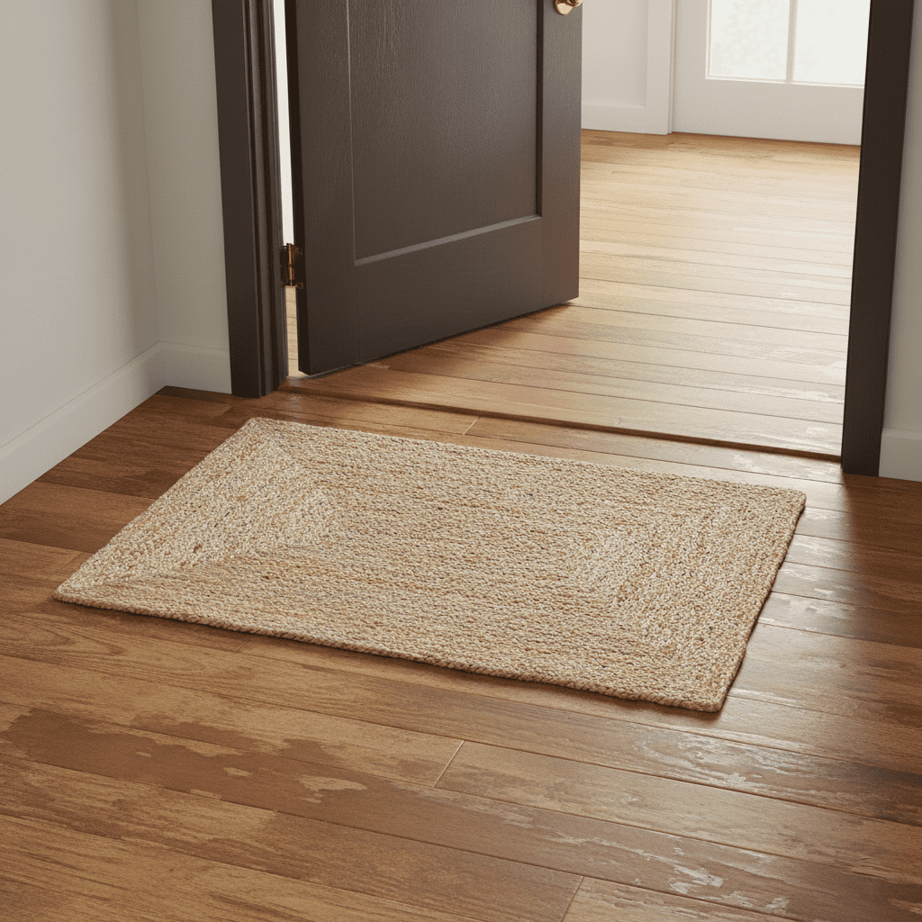 · REDEARTH · Rectangular Area Rug - 2'x3' Braided Natural Jute with Non-Skid Backing - Handwoven Boho Rug for Bedroom, Kitchen, Living Room - Aesthetic Home Decor - Durable Handmade Rug, Set of 2