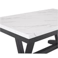 thumbnail image 5 of JERFIT 6-Piece Dining Set with Faux Marble Tabletop, Upholstered Chairs, and Bench, Modern Gray and Black Wood Dining Room Furniture, 5 of 8