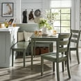 thumbnail image 2 of Weston Home Lexington 5-Piece Breakfast Nook Dining Set with Rectangular Table, Dark Sea Green, 2 of 7