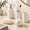Off White, variant on 5bathroom Accessories Set Travertine Stone Look Grey