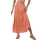 thumbnail image 1 of Moda mujer verano cintura alta sólido Casual una línea volante falda larga Wmkox8yi FGJ1948, 1 of 6