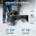 thumbnail image 2 of Efurden Self-Propelled Gas Snow Blower, 24 in. Two-Stage with 120V Electric Start, LED Light & Ice-Breaking Auger, 2 of 9