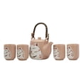 thumbnail image 4 of Maneki Neko Lucky Beckoning Cat Matte Pink 20oz Ceramic Tea Pot and Cups Set, 4 of 7