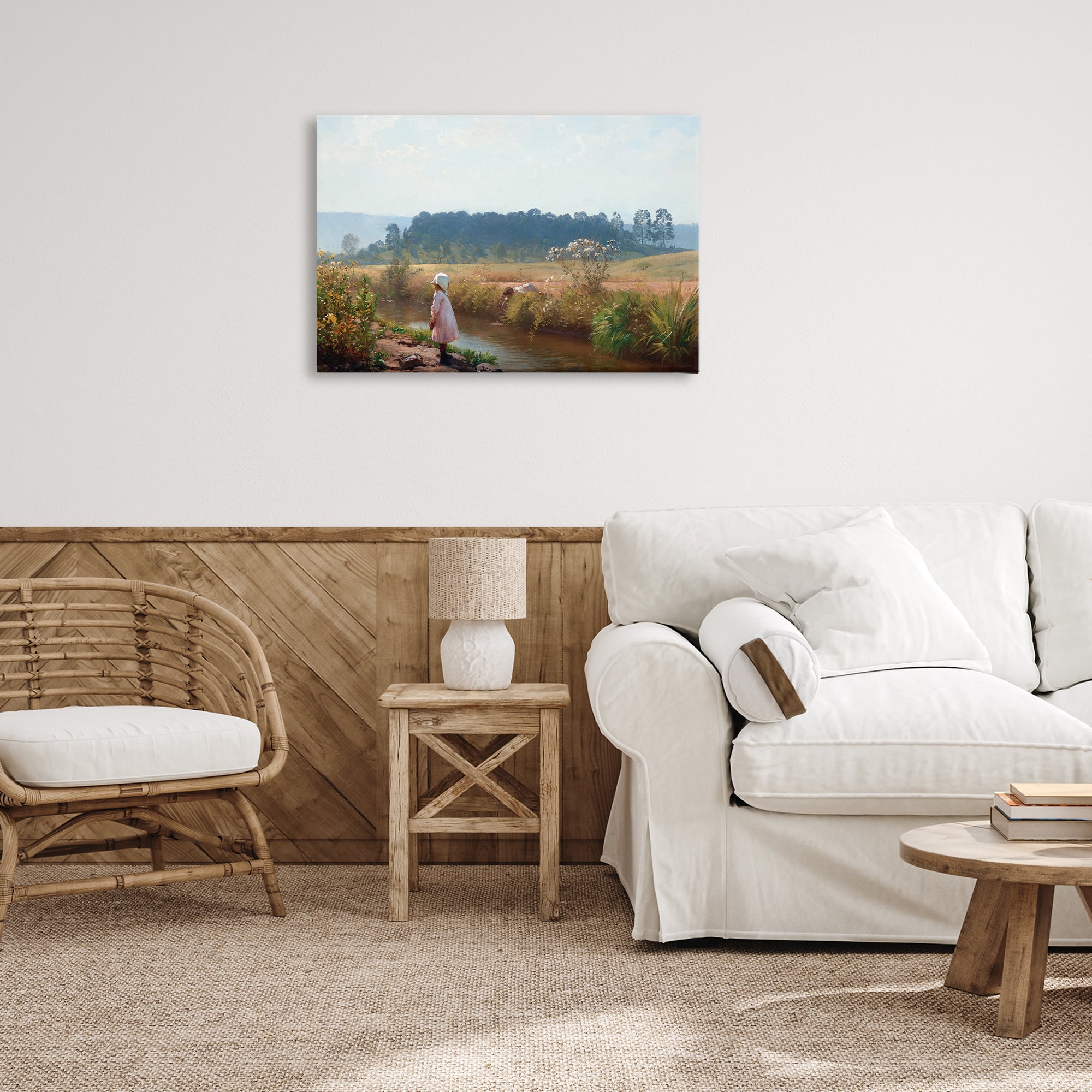 Stupell Industries Down By The River Landscape & Nature Painting Wrapped Canvas Art Print Wall Art, 30 x 20