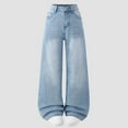 thumbnail image 2 of Teen Girl Jeans Blue Jeans Girls Straight Leg Wide Leg Jeans High Waist Baggy Jeans with Pocket Preppy Clothes for Girls 15-16 Years, 2 of 5