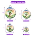 thumbnail image 5 of Happy St. Patrick’s Day Miniature American Shepherd with Green Hat Shamrocks Rainbow Round Wood Sign MAS Dog Lover Gifts Hanging Wall Home Decor - 03007, 5 of 5