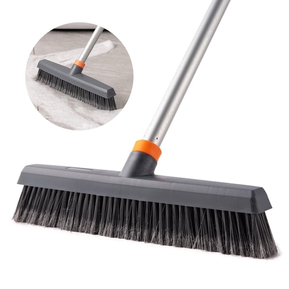 Yocada Push Broom Brush Outdoor Cleaning, Adjustable Handle, Versatile, Stiff and Durable Bristles Broom