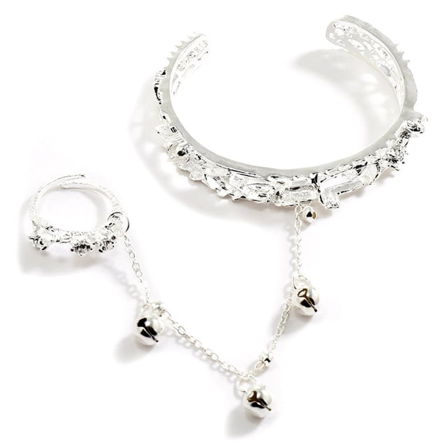 Pulsera de anillo de mujer Moda: Brazalete simple Pulsera de mano Joyería Pulsera de dedo