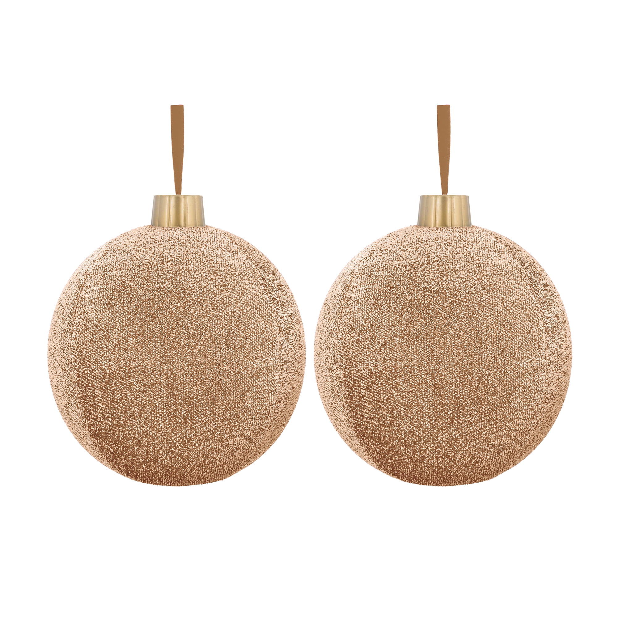 Holiday Time Christmas Inflatable Gold Tinsel Ornament 2 Pack, 12"