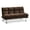 Brown, variant on Furniture of America Ryven Biscuit Tufted Microfiber Futon Sofa Bed in Gray