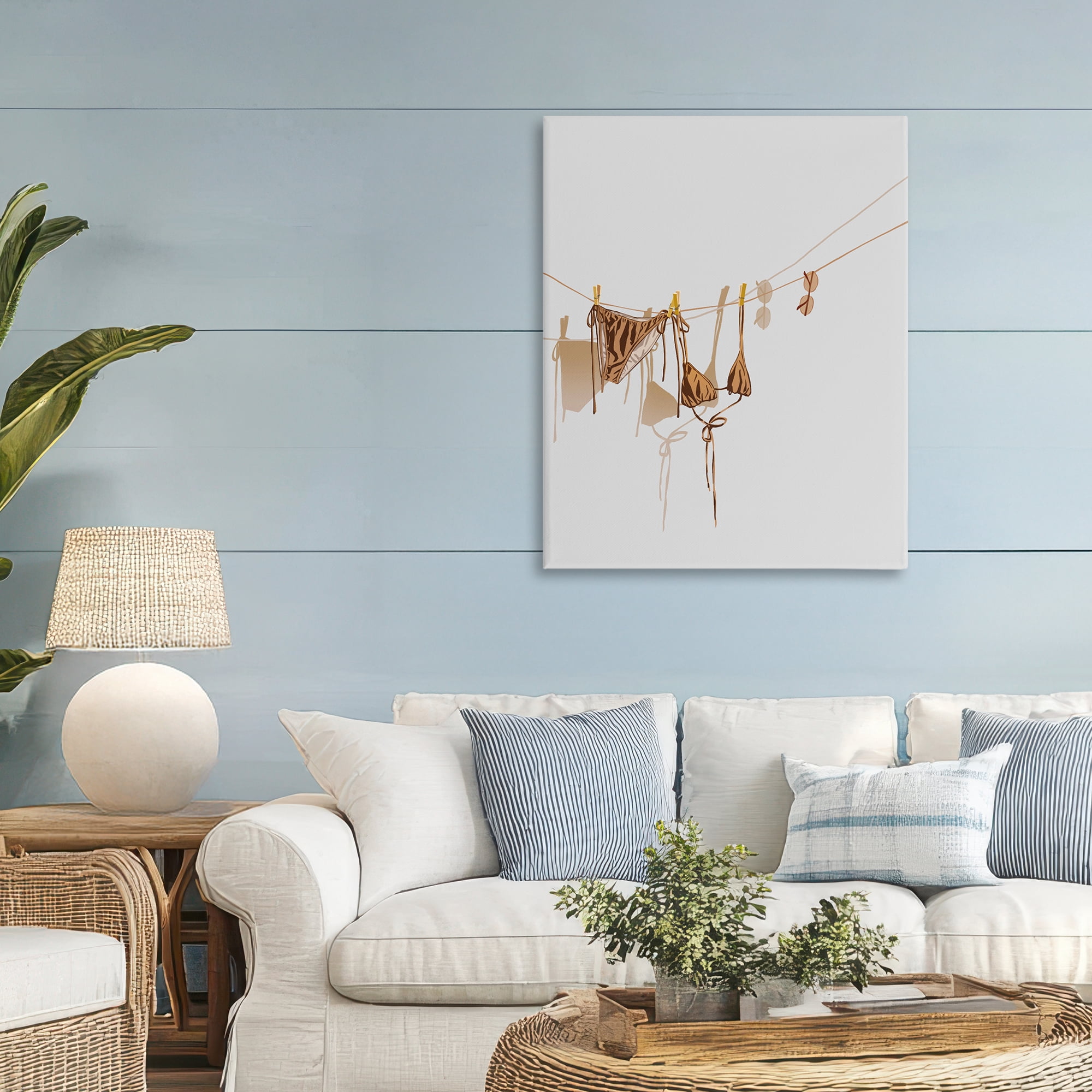 Stupell Industries Sunlit Bikini on Clothesline Canvas Wall Art, design by Ziwei Li