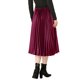 thumbnail image 3 of Falda plisada de terciopelo con cintura alta elástica Inspire Chic para mujer, color rojo M, 3 of 6