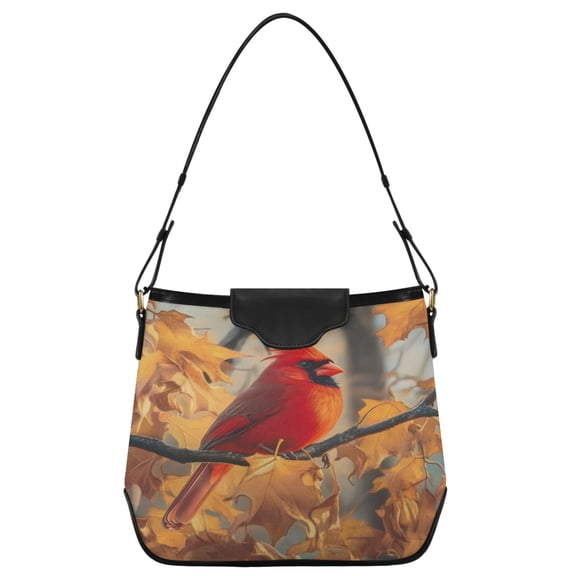 ALAZA Women Hobo Shoulder Handbag Red Cardinal in Autumn Print Tote Bag Large Capacity Purse