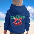 thumbnail image 4 of SonxaHe Little Girls' Hooded Sweatshirts Long Sleeve Cherry Prints Oversized Soft Comfy Pullover Hoodie Blue,Sized 5-6, 4 of 4