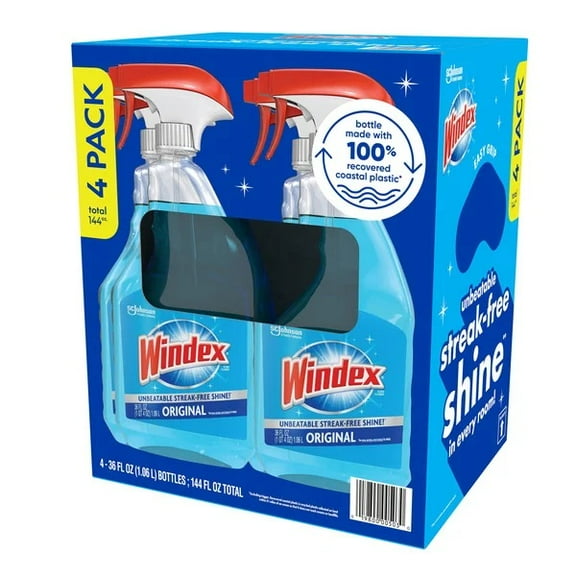 Windex Original Glass Cleaner, 36 Fluid Ounce (Pack of 4)