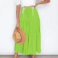 thumbnail image 4 of Brilliant Women Tops Women Solid Casual Ruched Ruffles Elastic Waist Skirts clothes under $10.00, 4 of 6