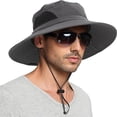 thumbnail image 4 of Sombrero para el sol para hombres y mujeres, impermeable, de ala ancha, plegable, para pesca, senderismo, jardín, safari, playa, 4 of 5