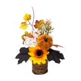 thumbnail image 2 of Mini Artificial Thanksgiving Pumpkin Maple Leaf Potted Plants, Realistic Fall Autumn Greenery Tabletop Ornament, Small Faux Plants Decor for Home Office Desk Indoor Holiday, 2 of 6