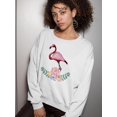 thumbnail image 2 of Flamingo With Flowers Sweatshirt Women -SPIdeals Designs, Female Small, 2 of 4