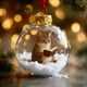 thumbnail image 1 of Adorno Navideño con Forma de Bola de Animales Del Bosque Leyendo | Decoración Duradera para Árbol de Navidad | Regalo Original para Amantes de Los Libros | Colgante de Perro con Nieve | Decoración Fe, 1 of 1