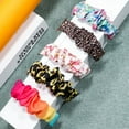 thumbnail image 2 of LEIXIUER Scrunchie Band Compatible for Apple Watch Bands 38mm 40mm 41mm 42 mm 44mm 45mm Cute Printed Elastic Solo Loop Bands Women//Girls Bracelet Strap for iWatch Series 7 6 5 4 3 2 1 SE, 2 of 7