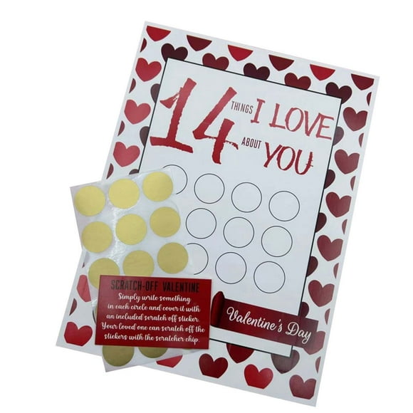 TIELUTT Mystère à Gratter pour la Saint-Valentin pour les Êtres Chers 14 Choses Cartes de Vœux pour Enfants Simplement Parce Que Lot de Cartes de Vœux Saint-Valentin pour Petit Ami Papeterie et Enveloppes Saint-Valentin pour Maman