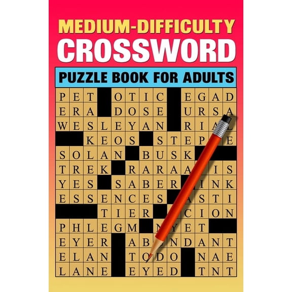 Medium Difficulty Crossword Puzzle Book For Adults: Large Print 84 Puzzles (Paperback)