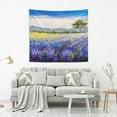 thumbnail image 3 of FREEAMG Oil Painting Lavender Field Tapestries Wall Hanging Bedding Tapestry Aesthetic Tapestries for Bedroom Living Room Dorm Home Wall Decor 60" x 51" Horizontal, 3 of 7