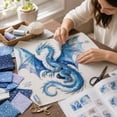 thumbnail image 4 of Frost Dragon Patchwork DIY Kit, Layered Fabric Wall Art, Beginner-Friendly Sewing Craft for Door & Wall Decor, Creative Gift for Adults, 4 of 5