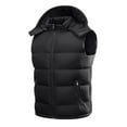 thumbnail image 2 of Vest For Men Sevevn Men's Winter Thickened Waistcoat Solid Color Sleeveless Padded Jacket With Detachable Hood, 2 of 6