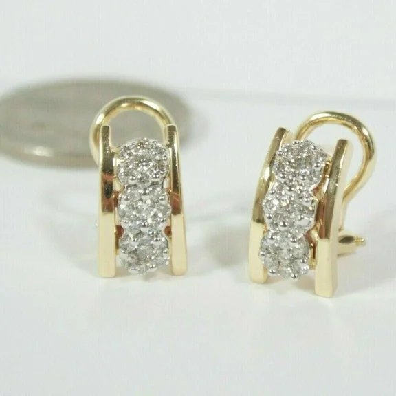 2Ct Round Cut Lab Created Diamond Huggie Hoop Earrings 14K Yellow Gold Plated