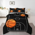 thumbnail image 2 of Basketball Bedding Sets Twin Size Sports Comforter Set Basketball Game Themed Bedding Comforter Sets Basketball Field Print Down Comforter Teen Sports Game Duvet Set, 2 of 7