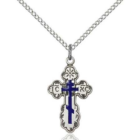 Solid.925 Sterling Silver Saint St. Olga 7/8 x 1/2 Patron Of Converts/Widows Medal Pendant On a 18 Sterling Silver Curb Chain Necklace Gift Boxed