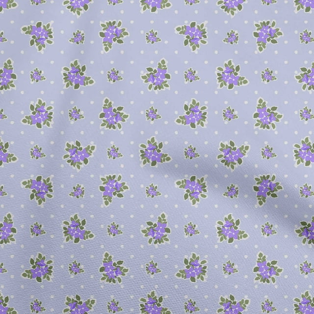 oneOone Polyester Spandex Medium Purple Fabric Floral Craft Projects Decor Fabric Printed By The Yard 56 Inch Wide
