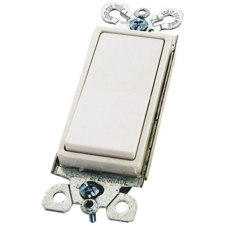 Cooper Decorator Rocker Switch Cooper 7500-Box Decorative Standard Rocker Switch, 120/277 VAC, 15 A, 1 Pole, White ()