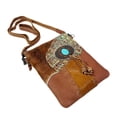 thumbnail image 4 of Crossbody Cowhair Purse Satchel Leather Teal Stone Tassel Tote, 4 of 11