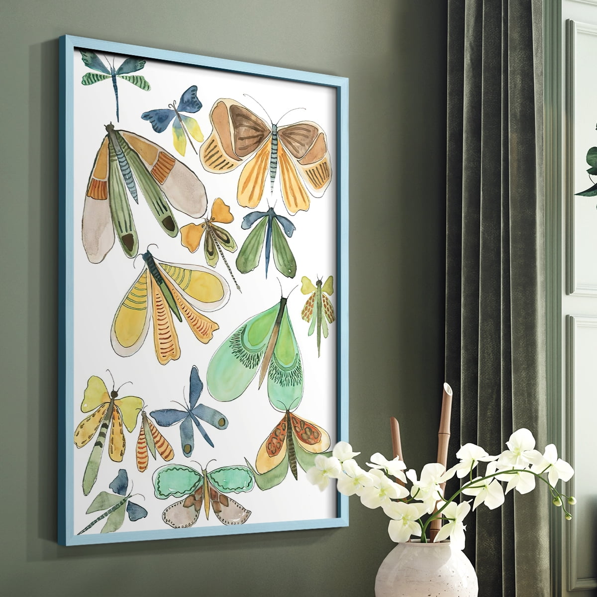 Wings Galore II Framed Print - Solid Wood in Single Picture Frame Solid Wood 2 Framed Print